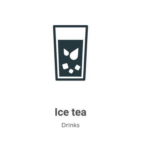 Ice tea vector icon on white background. Flat vector ice tea icon symbol sign from modern drinks collection for mobile concept and web apps design.のイラスト素材