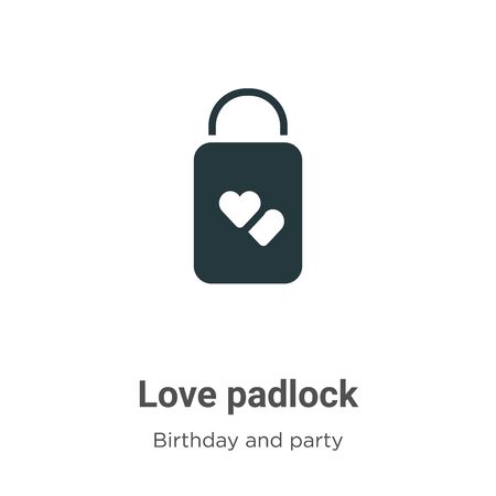 Love padlock vector icon on white background. Flat vector love padlock icon symbol sign from modern birthday and party collection for mobile concept and web apps design.のイラスト素材