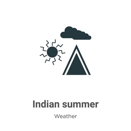Indian summer vector icon on white background. Flat vector indian summer icon symbol sign from modern weather collection for mobile concept and web apps design.のイラスト素材