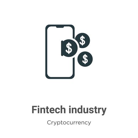 Fintech industry vector icon on white background. Flat vector fintech industry icon symbol sign from modern cryptocurrency collection for mobile concept and web apps design.のイラスト素材