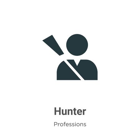 Hunter vector icon on white background. Flat vector hunter icon symbol sign from modern professions collection for mobile concept and web apps design.のイラスト素材