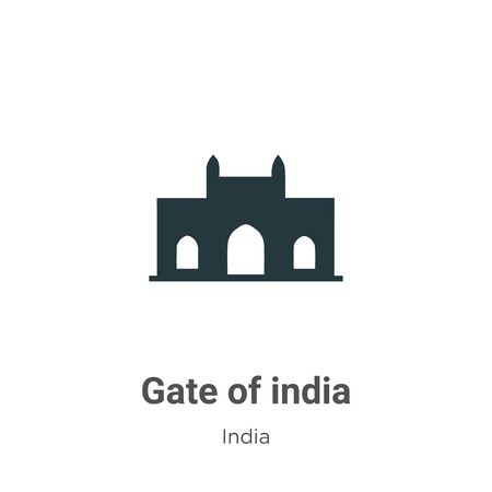 Gate of india vector icon on white background. Flat vector gate of india icon symbol sign from modern india collection for mobile concept and web apps design.のイラスト素材