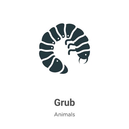 Grub vector icon on white background. Flat vector grub icon symbol sign from modern animals collection for mobile concept and web apps design.のイラスト素材