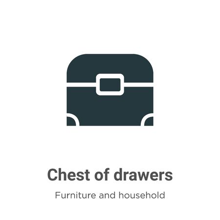 Chest of drawers vector icon on white background. Flat vector chest of drawers icon symbol sign from modern furniture and household collection for mobile concept and web apps design.のイラスト素材