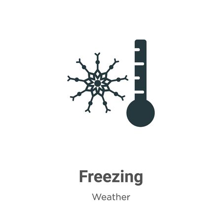 Freezing vector icon on white background. Flat vector freezing icon symbol sign from modern weather collection for mobile concept and web apps design.のイラスト素材