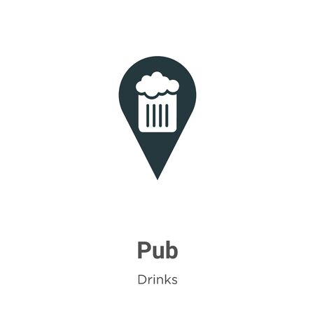 Pub vector icon on white background. Flat vector pub icon symbol sign from modern drinks collection for mobile concept and web apps design.のイラスト素材