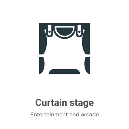 Curtain stage vector icon on white background. Flat vector curtain stage icon symbol sign from modern entertainment and arcade collection for mobile concept and web apps design.のイラスト素材