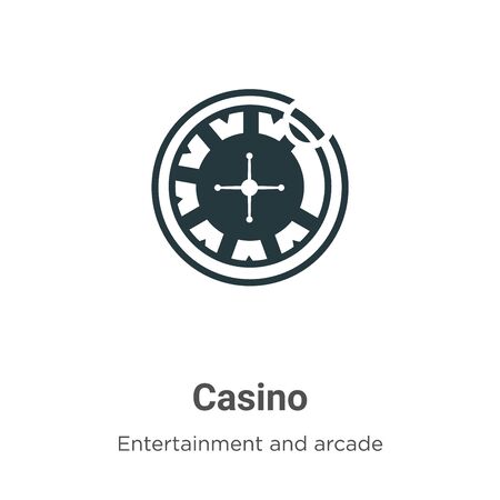 Casino vector icon on white background. Flat vector casino icon symbol sign from modern entertainment and arcade collection for mobile concept and web apps design.のイラスト素材