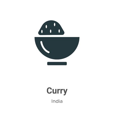 Curry vector icon on white background. Flat vector curry icon symbol sign from modern india collection for mobile concept and web apps design.のイラスト素材