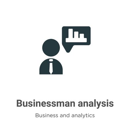 Businessman analysis vector icon on white background. Flat vector businessman analysis icon symbol sign from modern business and analytics collection for mobile concept and web apps design.のイラスト素材