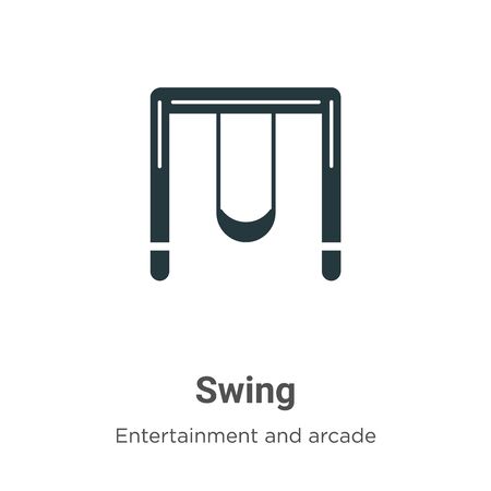 Swing vector icon on white background. Flat vector swing icon symbol sign from modern entertainment and arcade collection for mobile concept and web apps design.のイラスト素材