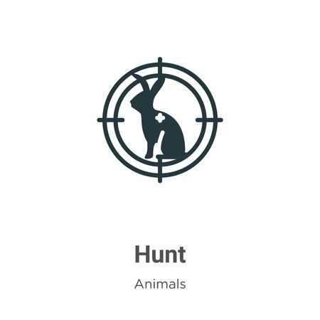 Hunt vector icon on white background. Flat vector hunt icon symbol sign from modern animals collection for mobile concept and web apps design.のイラスト素材