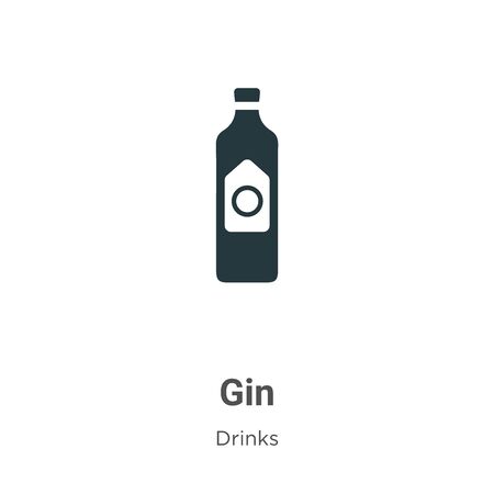 Gin vector icon on white background. Flat vector gin icon symbol sign from modern drinks collection for mobile concept and web apps design.のイラスト素材