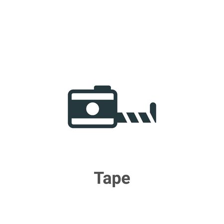 Tape vector icon on white background. Flat vector tape icon symbol sign from modern sew collection for mobile concept and web apps design.のイラスト素材