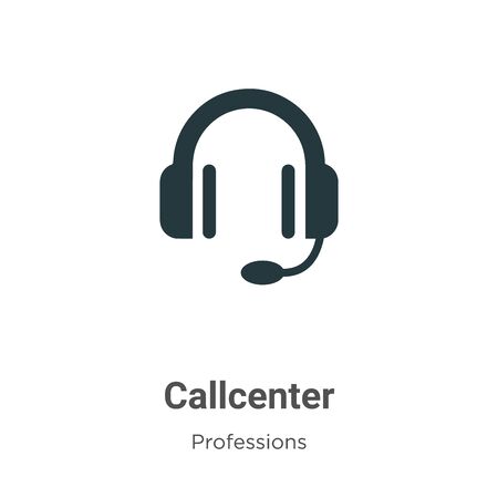 Callcenter vector icon on white background. Flat vector callcenter icon symbol sign from modern professions collection for mobile concept and web apps design.のイラスト素材