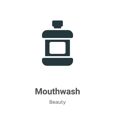 Mouthwash vector icon on white background. Flat vector mouthwash icon symbol sign from modern beauty collection for mobile concept and web apps design.のイラスト素材