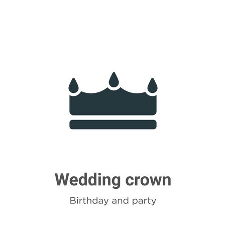 Wedding crown vector icon on white background. Flat vector wedding crown icon symbol sign from modern birthday and party collection for mobile concept and web apps design.のイラスト素材