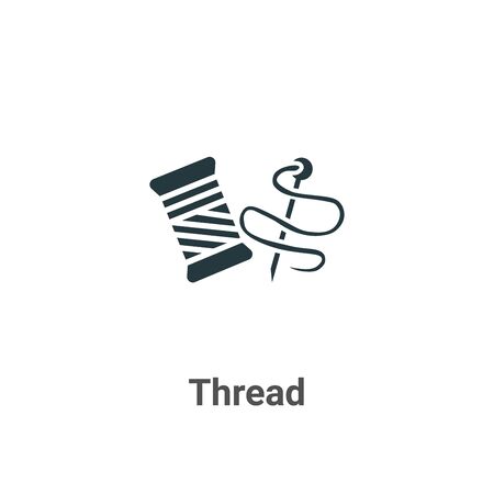 Thread vector icon on white background. Flat vector thread icon symbol sign from modern sew collection for mobile concept and web apps design.のイラスト素材
