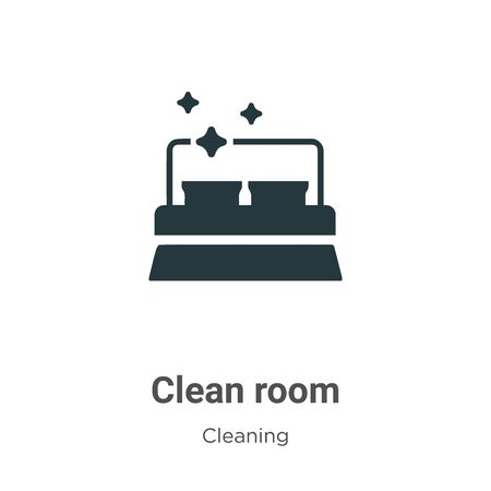 Clean room vector icon on white background. Flat vector clean room icon symbol sign from modern cleaning collection for mobile concept and web apps design.のイラスト素材