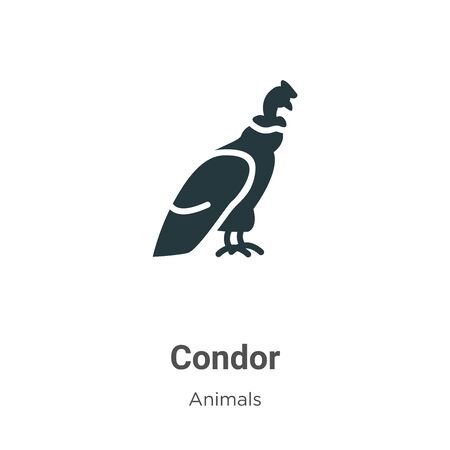 Condor vector icon on white background. Flat vector condor icon symbol sign from modern animals collection for mobile concept and web apps design.のイラスト素材