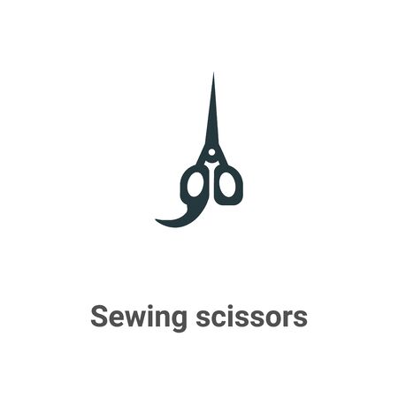 Sewing scissors vector icon on white background. Flat vector sewing scissors icon symbol sign from modern sew collection for mobile concept and web apps design.のイラスト素材