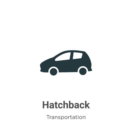 Hatchback vector icon on white background. Flat vector hatchback icon symbol sign from modern transportation collection for mobile concept and web apps design.のイラスト素材