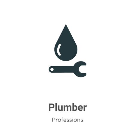 Plumber vector icon on white background. Flat vector plumber icon symbol sign from modern professions collection for mobile concept and web apps design.のイラスト素材