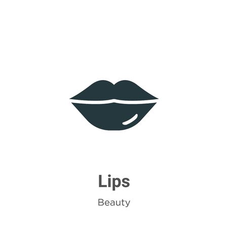 Lips vector icon on white background. Flat vector lips icon symbol sign from modern beauty collection for mobile concept and web apps design.のイラスト素材
