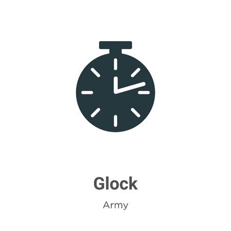 Glock vector icon on white background. Flat vector glock icon symbol sign from modern army collection for mobile concept and web apps design.のイラスト素材