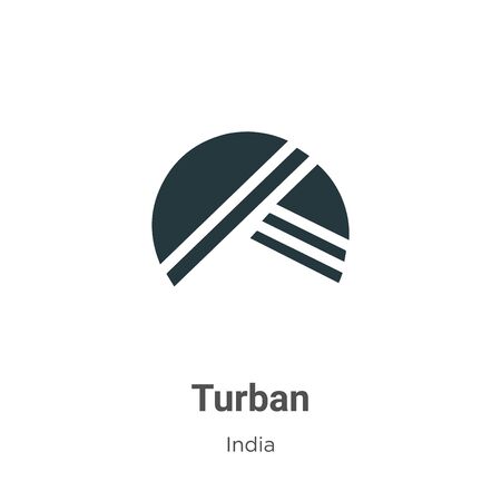 Turban vector icon on white background. Flat vector turban icon symbol sign from modern india collection for mobile concept and web apps design.のイラスト素材