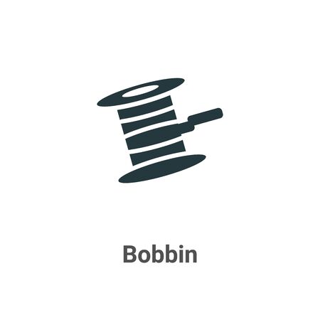 Bobbin vector icon on white background. Flat vector bobbin icon symbol sign from modern sew collection for mobile concept and web apps design.のイラスト素材