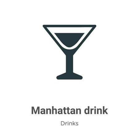 Manhattan drink vector icon on white background. Flat vector manhattan drink icon symbol sign from modern drinks collection for mobile concept and web apps design.のイラスト素材