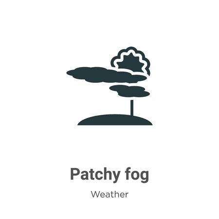 Patchy fog vector icon on white background. Flat vector patchy fog icon symbol sign from modern weather collection for mobile concept and web apps design.のイラスト素材