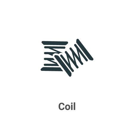 Coil vector icon on white background. Flat vector coil icon symbol sign from modern sew collection for mobile concept and web apps design.のイラスト素材