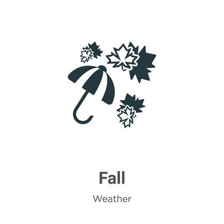 Fall vector icon on white background. Flat vector fall icon symbol sign from modern weather collection for mobile concept and web apps design.のイラスト素材