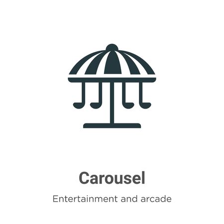 Carousel vector icon on white background. Flat vector carousel icon symbol sign from modern entertainment and arcade collection for mobile concept and web apps design.のイラスト素材