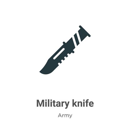 Military knife vector icon on white background. Flat vector military knife icon symbol sign from modern army collection for mobile concept and web apps design.のイラスト素材