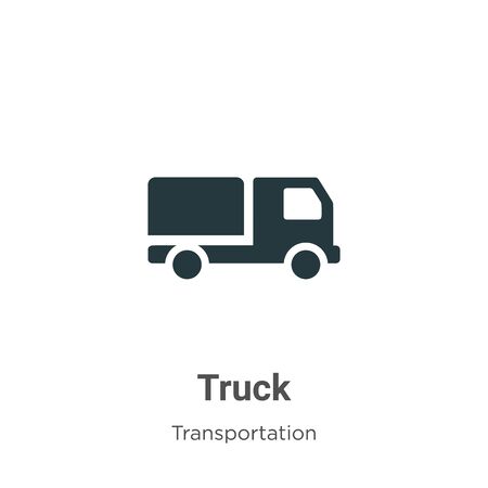 Truck vector icon on white background. Flat vector truck icon symbol sign from modern transportation collection for mobile concept and web apps design.のイラスト素材