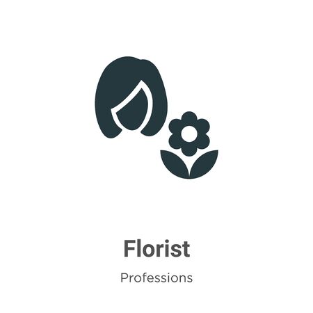 Florist vector icon on white background. Flat vector florist icon symbol sign from modern professions collection for mobile concept and web apps design.のイラスト素材
