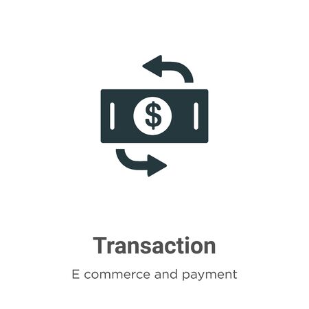 Transaction vector icon on white background. Flat vector transaction icon symbol sign from modern e commerce and payment collection for mobile concept and web apps design.のイラスト素材