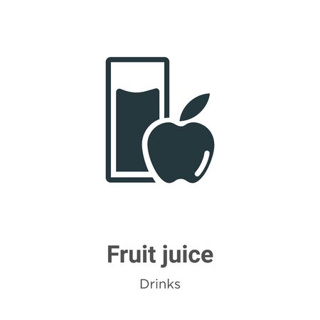 Fruit juice vector icon on white background. Flat vector fruit juice icon symbol sign from modern drinks collection for mobile concept and web apps design.のイラスト素材