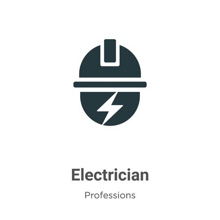 Electrician vector icon on white background. Flat vector electrician icon symbol sign from modern professions collection for mobile concept and web apps design.のイラスト素材