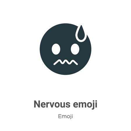 Nervous emoji vector icon on white background. Flat vector nervous emoji icon symbol sign from modern emoji collection for mobile concept and web apps design.のイラスト素材
