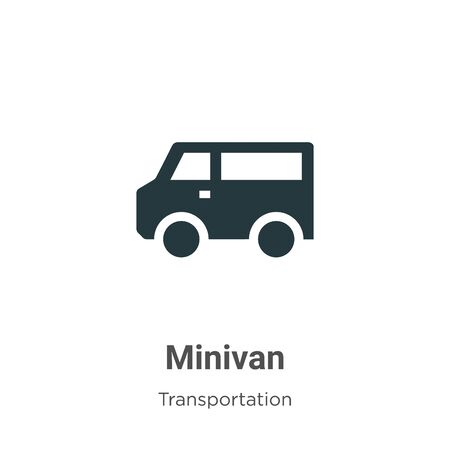 Minivan vector icon on white background. Flat vector minivan icon symbol sign from modern transportation collection for mobile concept and web apps design.のイラスト素材