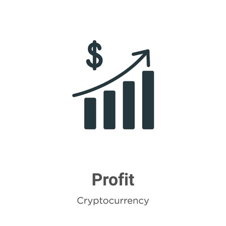 Profit vector icon on white background. Flat vector profit icon symbol sign from modern cryptocurrency collection for mobile concept and web apps design.のイラスト素材
