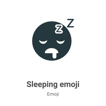 Sleeping emoji vector icon on white background. Flat vector sleeping emoji icon symbol sign from modern emoji collection for mobile concept and web apps design.のイラスト素材