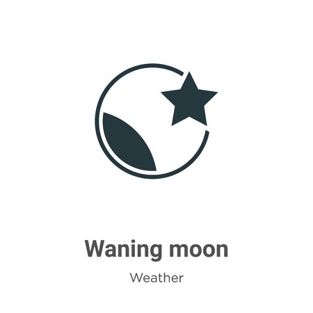 Waning moon vector icon on white background. Flat vector waning moon icon symbol sign from modern weather collection for mobile concept and web apps design.のイラスト素材