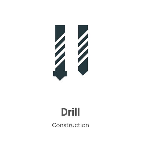 Drill vector icon on white background. Flat vector drill icon symbol sign from modern construction collection for mobile concept and web apps design.のイラスト素材