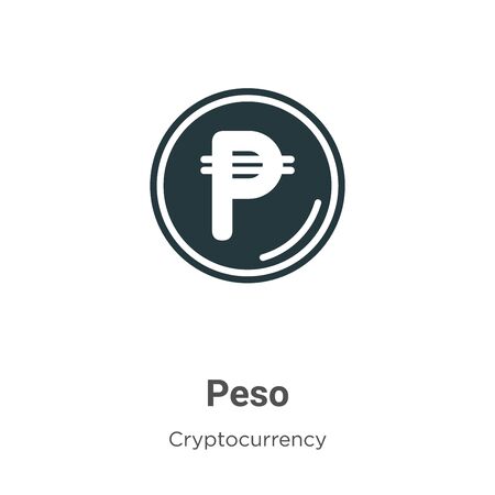 Peso vector icon on white background. Flat vector peso icon symbol sign from modern cryptocurrency collection for mobile concept and web apps design.のイラスト素材