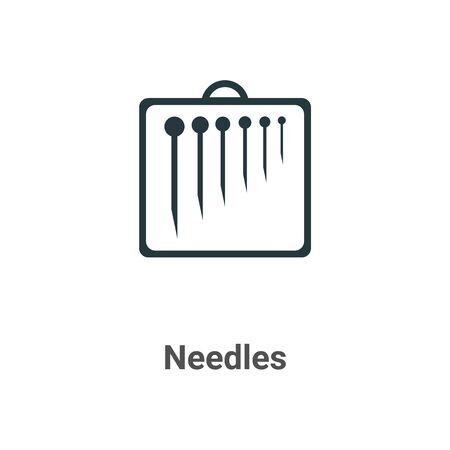 Needles vector icon on white background. Flat vector needles icon symbol sign from modern sew collection for mobile concept and web apps design.のイラスト素材